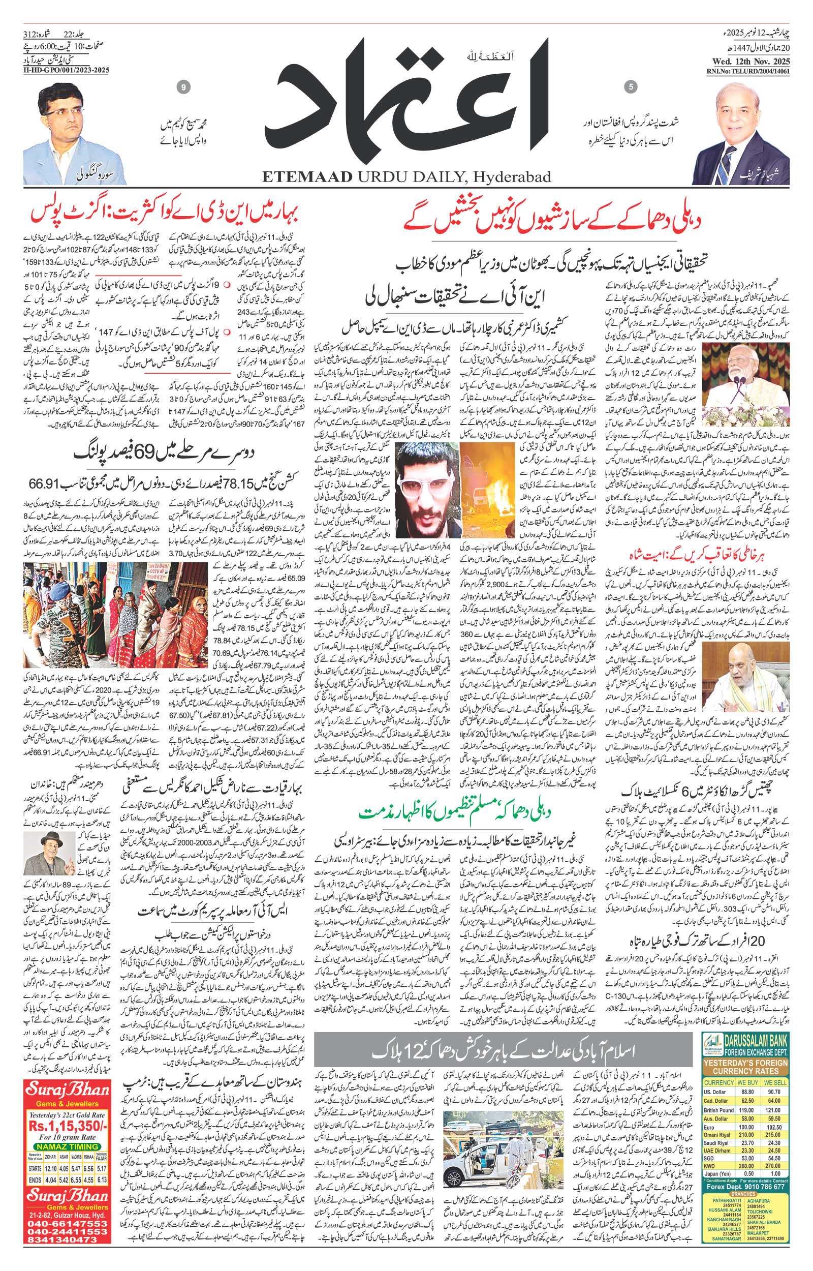 etemaad urdu daily newspaper