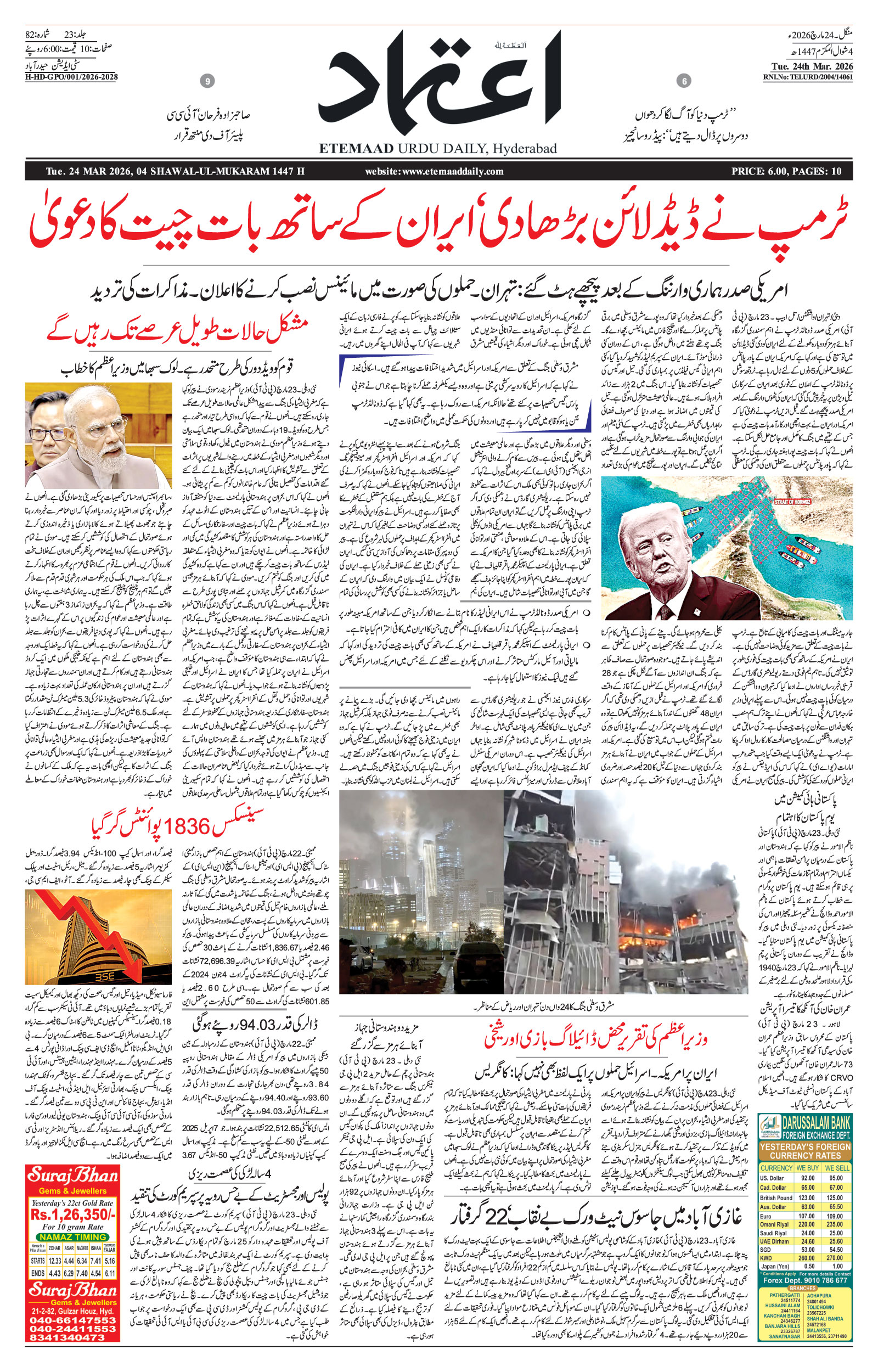 etemaad urdu daily newspaper
