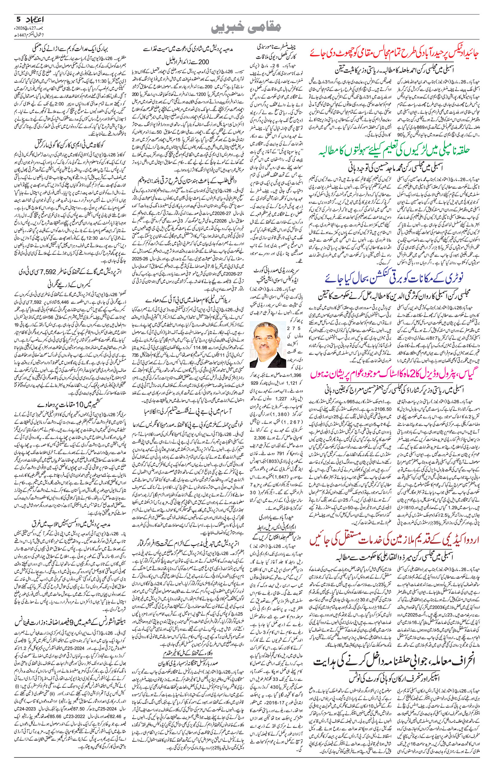 etemaad urdu daily newspaper