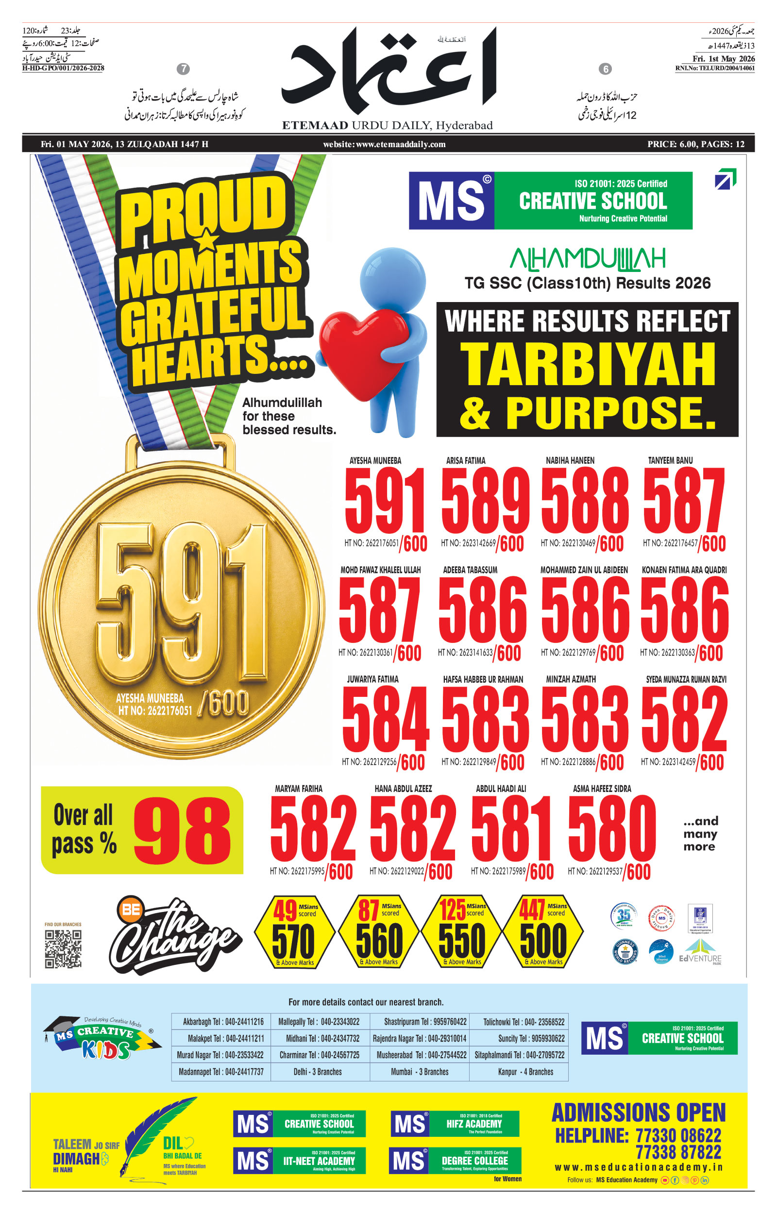 etemaad urdu daily newspaper